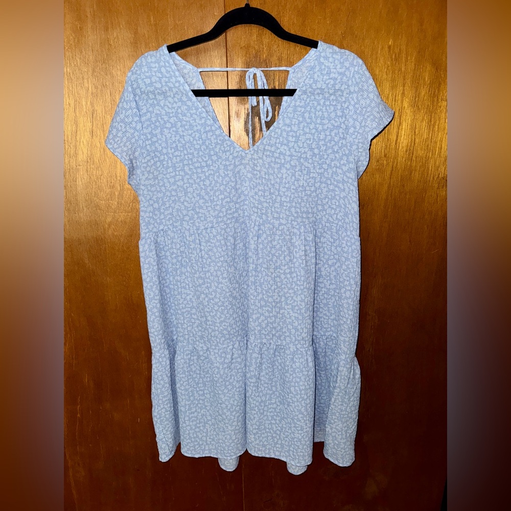 Blue Leopard Print Dress